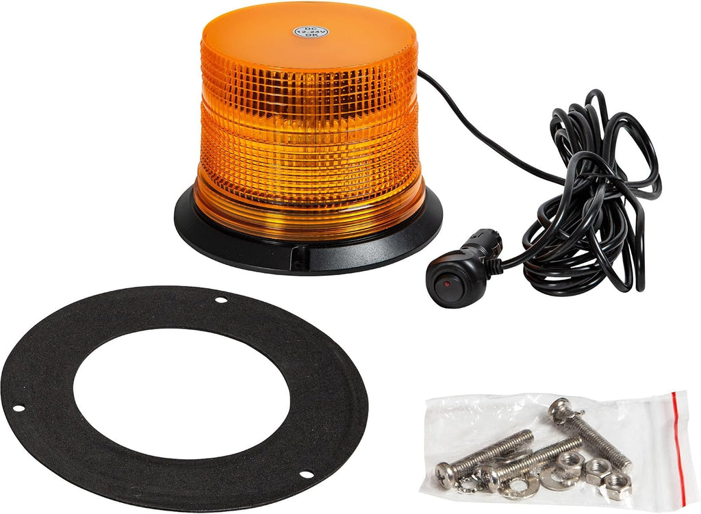 Buyers Products SL645ALP, 6.5 x 5 Inch Amber LED Beacon Light SAE J845 Class 1, Magnetic or Permanent Mount, 11 Flash