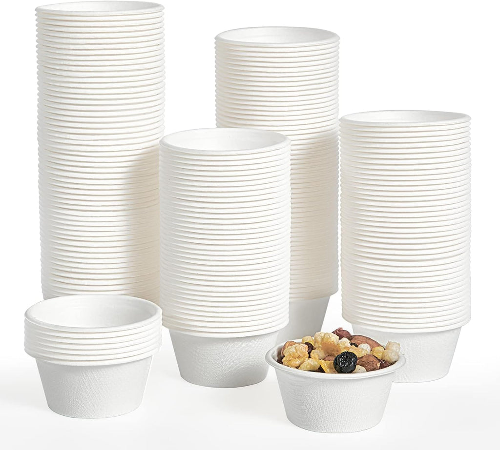 200 Pack 2 oz Compostable Portion Cups, Biodegradable Souffle Cups