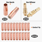 Mig Welding Gun Kit 0.023" Tip Nozzle Diffusers for Lincoln Magnum Tweco