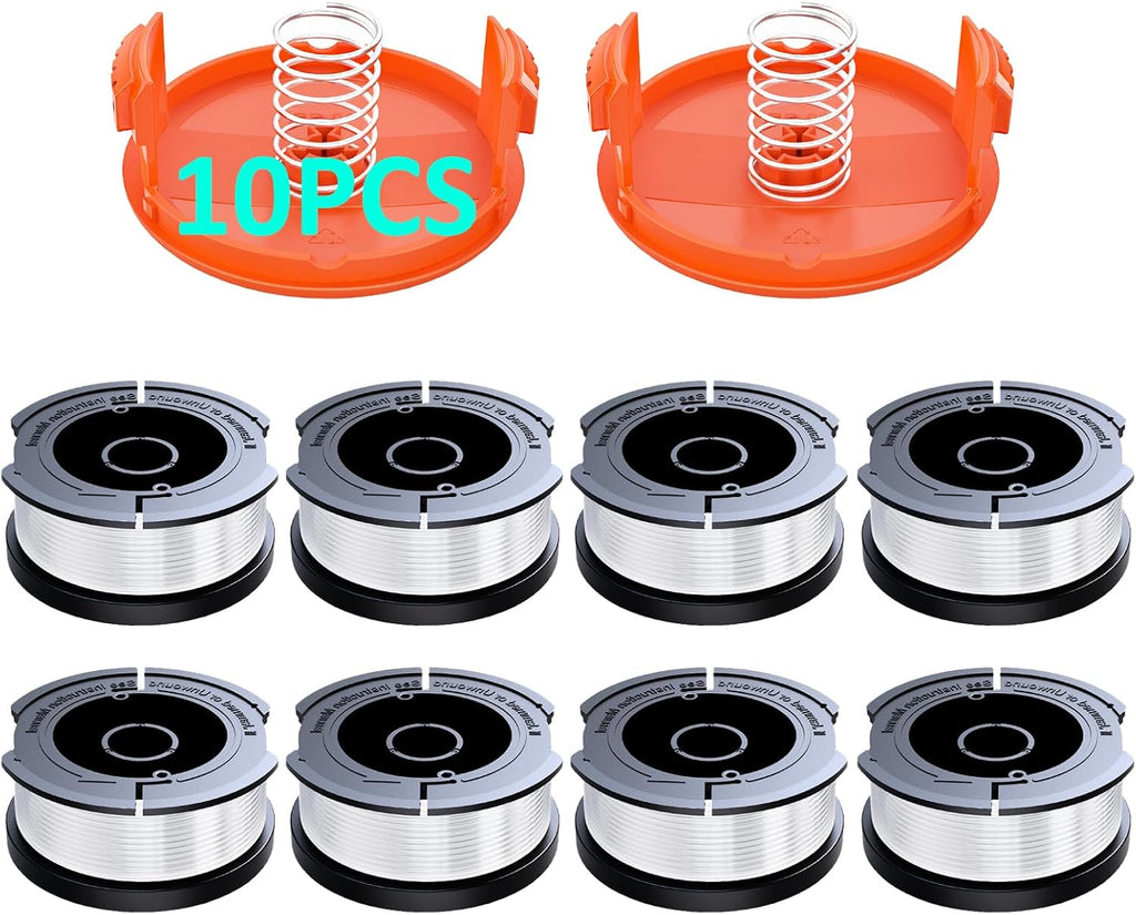 10 Pack AF-100 Replacement Spool Line for Black+Decker - 0.065" Weed Eater String Trimmer Line Spool, 30ft Autofeed
