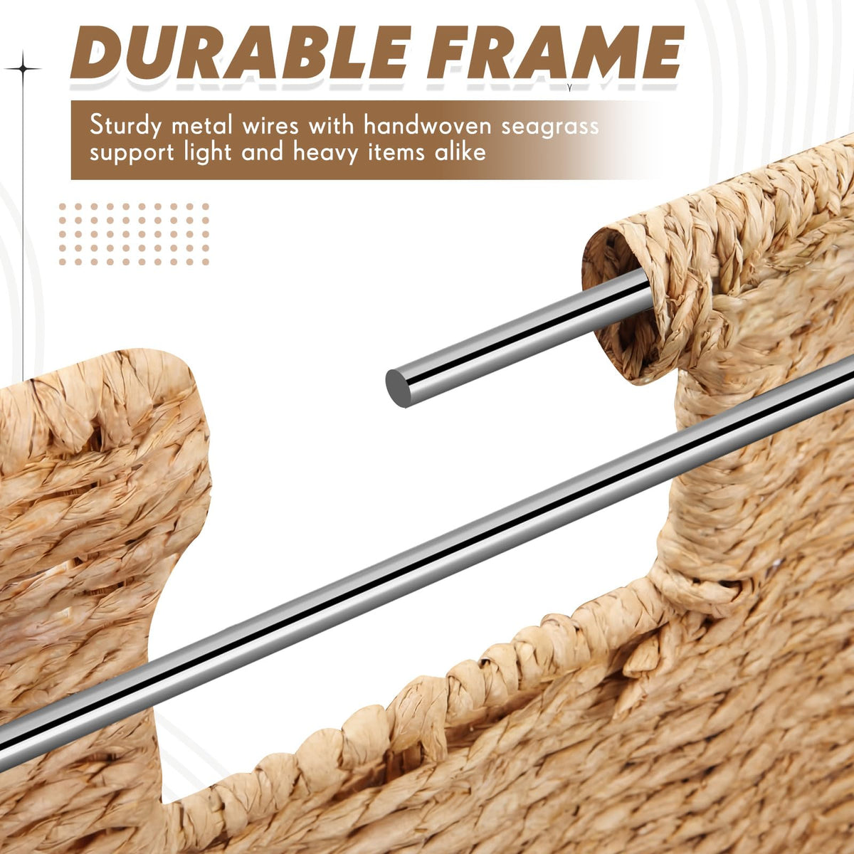 2 Pack File Storage Boxes, Letter Size Baskets, Paper Rope