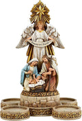 Nativity Scene Advent Candle Holder Set Decoration, Holy Family Figurines for Votive Candles, 6.5 X 10 Inches