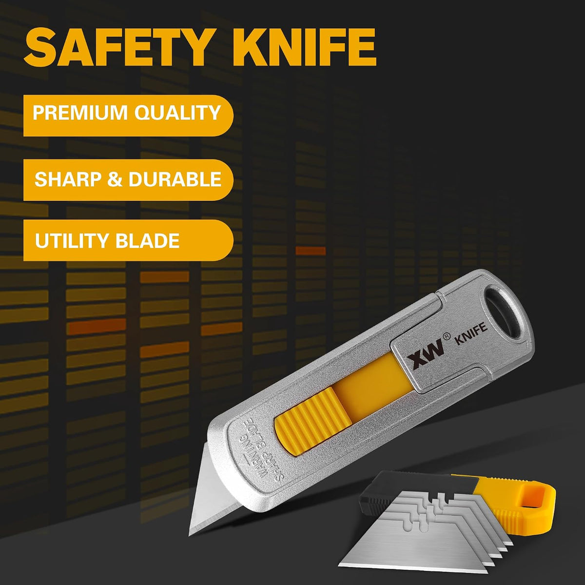 Mini Safety Utility Knife Compact Auto Retractable Box Cutter with Safety Lock, Extra 10 PCS Utility Blades Included