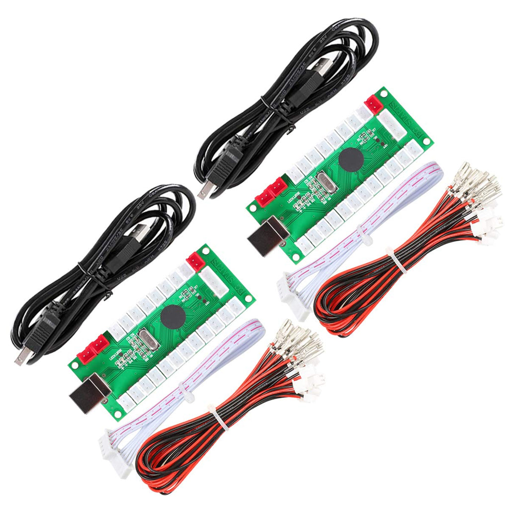 Arcade 2 Player Zero Delay USB Encoder to PC Games Controller Arcade Joystick Buttons for PC, MAME, Raspberry Pi