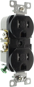 Hubbell BR15BLKTRZ Commercial Tamper Duplex Receptacle, TR, 15-Amp, 120-Volt, Black, (20-Pack)