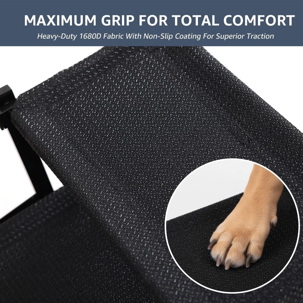 Foldable Dog Stairs for Large Dogs - Extra Wide Pet Ramp for Cars, SUV, Non-Slip Surface, Supports Up to 250 Lbs, 5