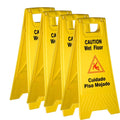 Yellow Wet Floor Caution Sign, 2-sided Fold-out, Floor Safety Sign, Caution Wet Floor 24-inch By 12-inch Cuadado Piso