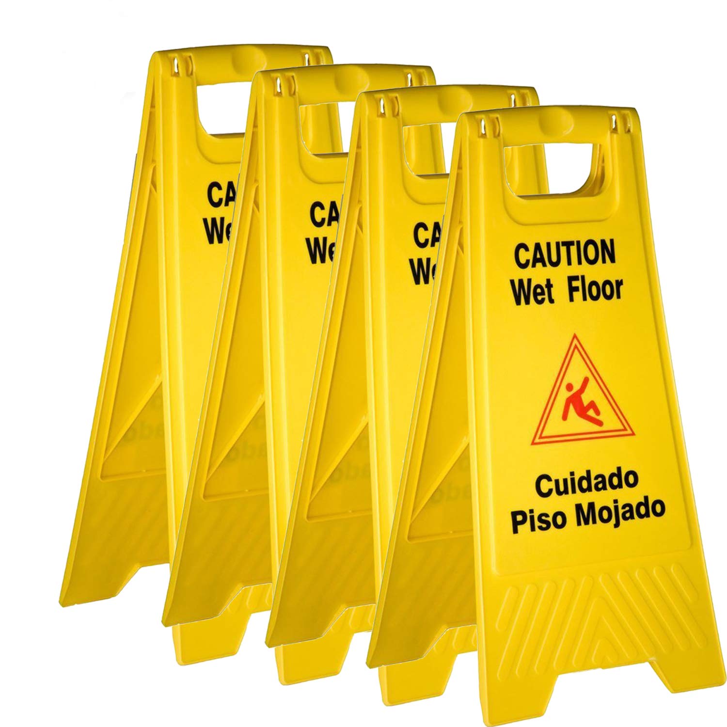 Yellow Wet Floor Caution Sign, 2-sided Fold-out, Floor Safety Sign, Caution Wet Floor 24-inch By 12-inch Cuadado Piso