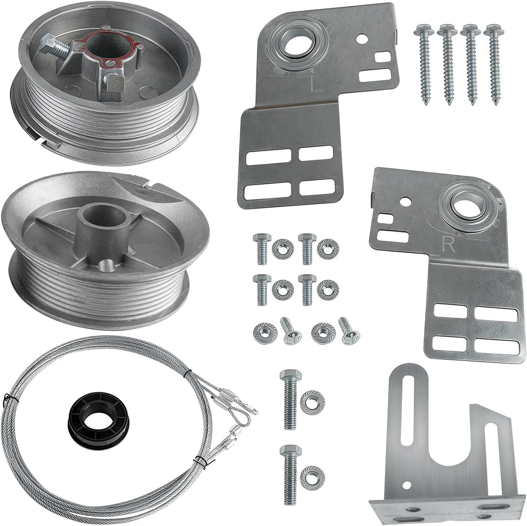 Universal Garage Door Torsion Spring Conversion Kit Fit for 7 Feet High Garage Doors, Including Cable Rollers