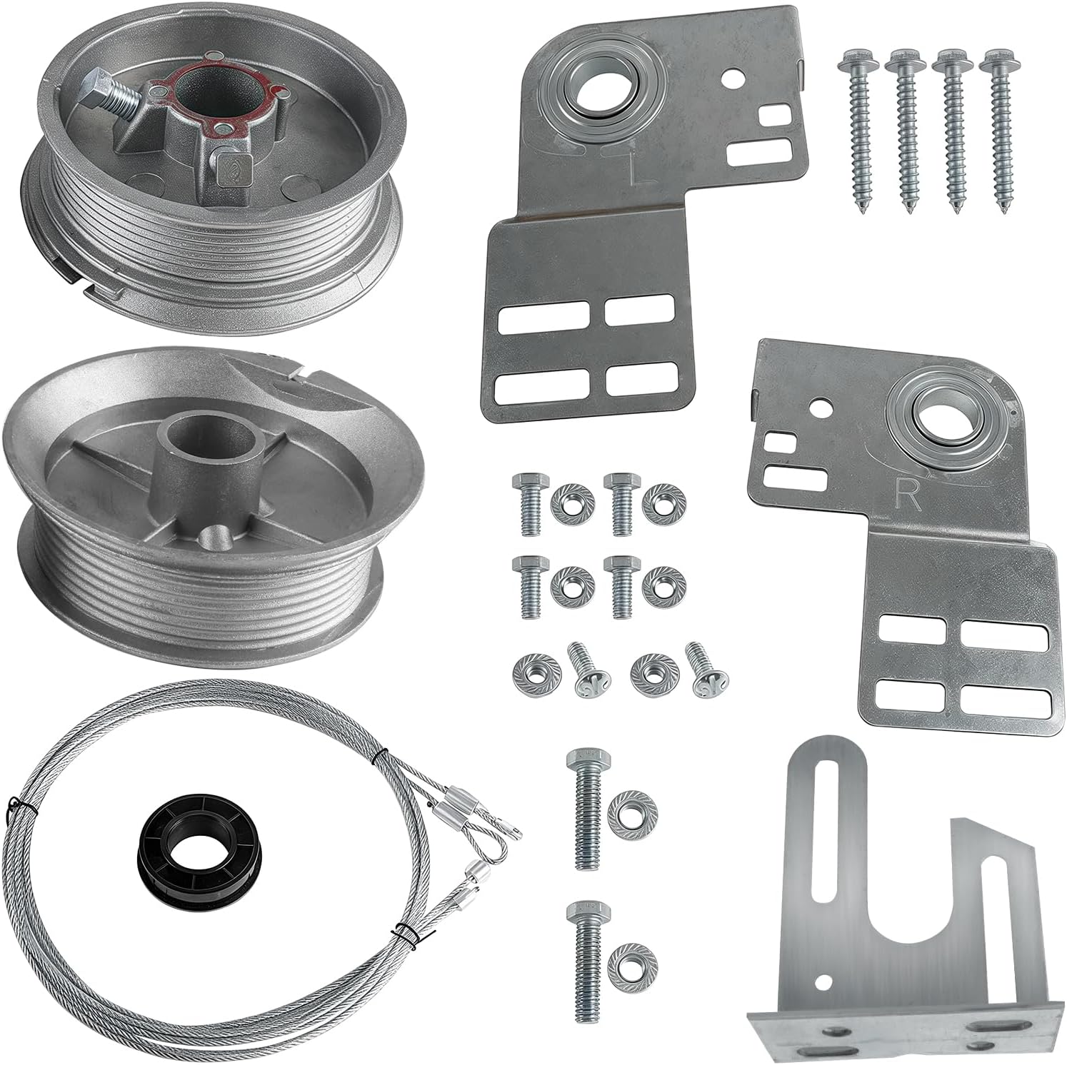 Universal Garage Door Torsion Spring Conversion Kit Fit for 7 Feet High Garage Doors, Including Cable Rollers