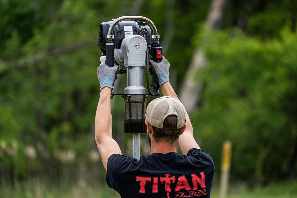 PGD1032 Titan Gas Powered Post Driver – Heavy-Duty Fence Post Driver for T-Posts, Pipes & Stakes – Portable Titan