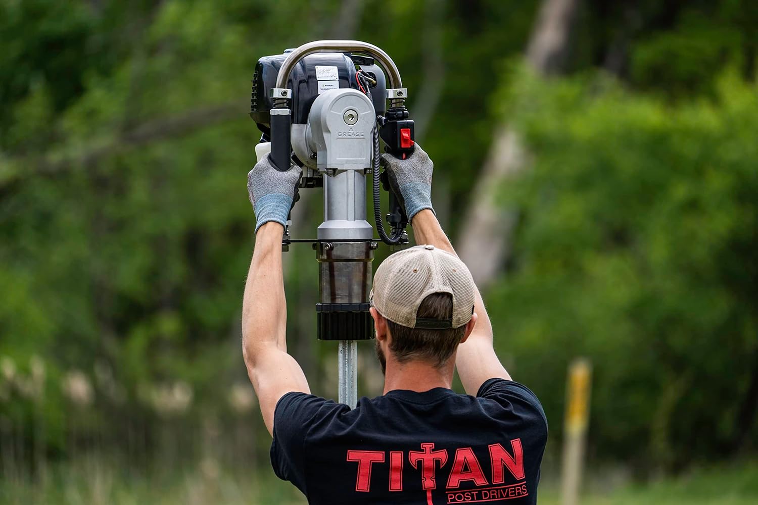PGD1032 Titan Gas Powered Post Driver – Heavy-Duty Fence Post Driver for T-Posts, Pipes & Stakes – Portable Titan