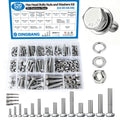 520pcs M4 M5 M6 M8 Hex Bolts and Nuts Assortment Kit, 4 Most Popular Sizes 304 Stainless Steel Assorted Metric Screws, Nuts and Flat & Lock Washers,Length 10-40mm with 4 Screw Driver bits