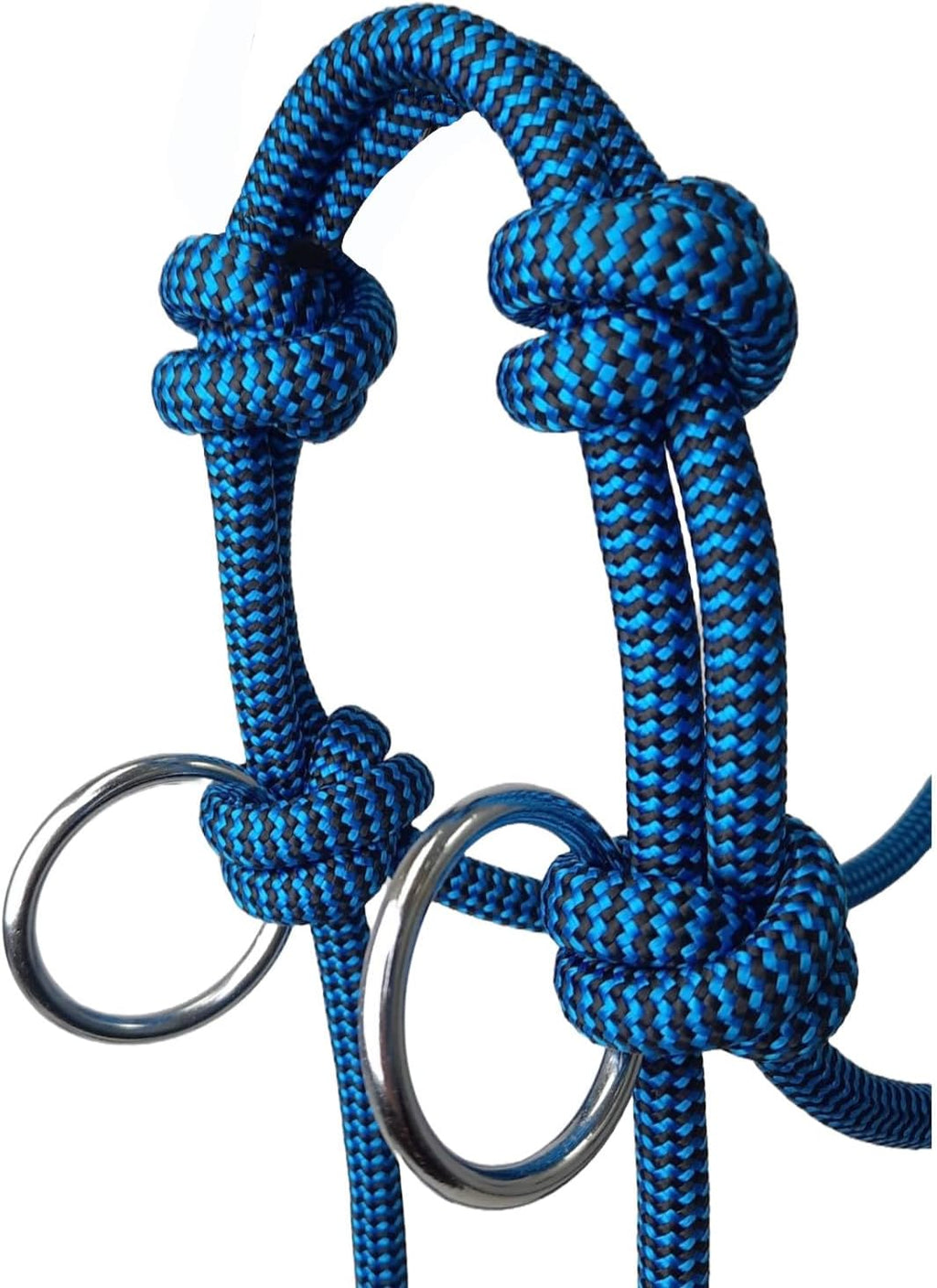 Copper Tip Series Horse Training Rope Halter – 4 Knot, 1/4" Stiff Cord with 2 Rings for Enhanced Control