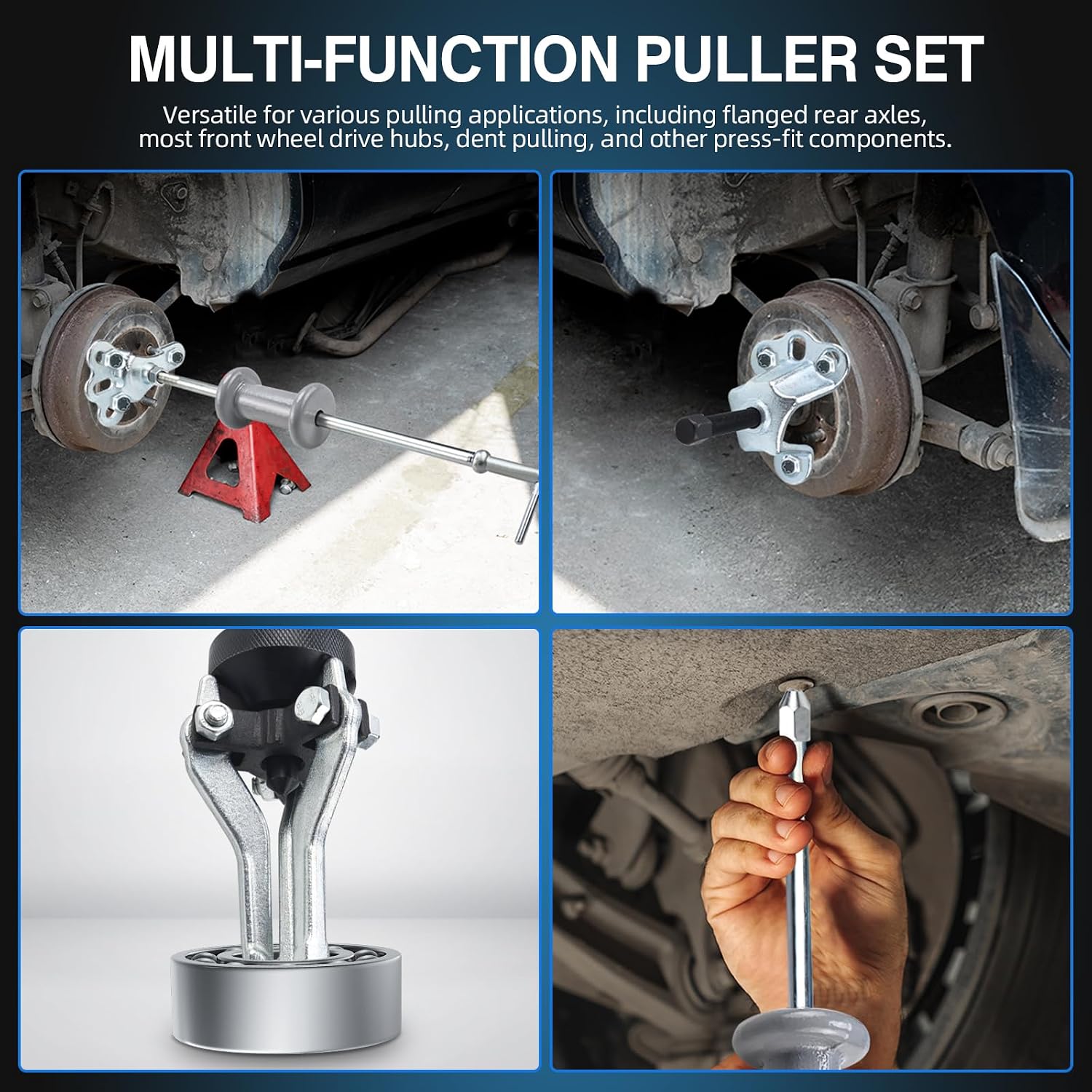 9 Way Slide Hammer Puller Axle Front Rear Wheel Bearing Dent Hub Gear Puller Remover Set