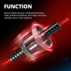 EVIL ENERGY 1/4" Fuel Check Valve One Way Inline Non Return, Black 6mm OD
