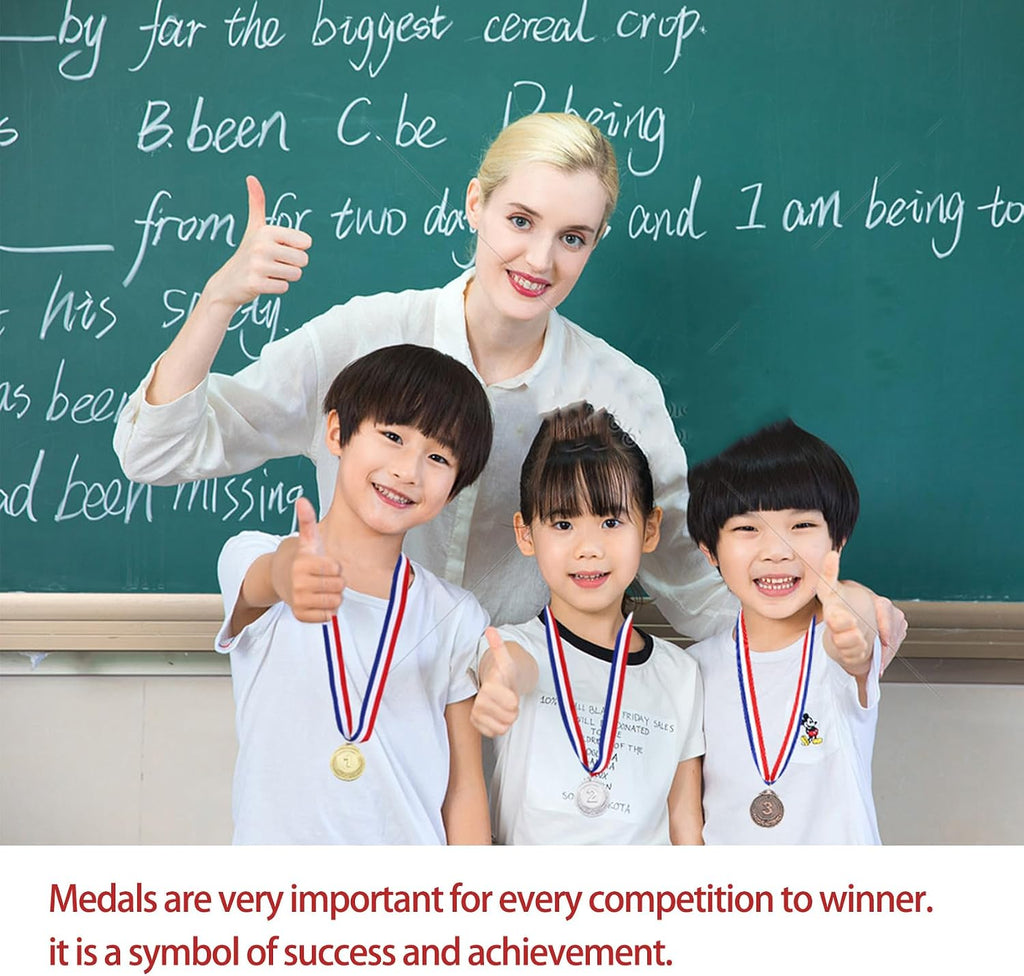Metal Winner Award Medals, Gold Sliver Copper Winner Medals with Neck Ribbon 1st 2nd 3rd Prize Medals for
