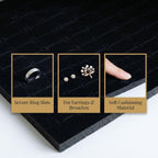 Black Velvet Jewelry Box Inserts,Ring Holder Display Foam Pad,3 Pack