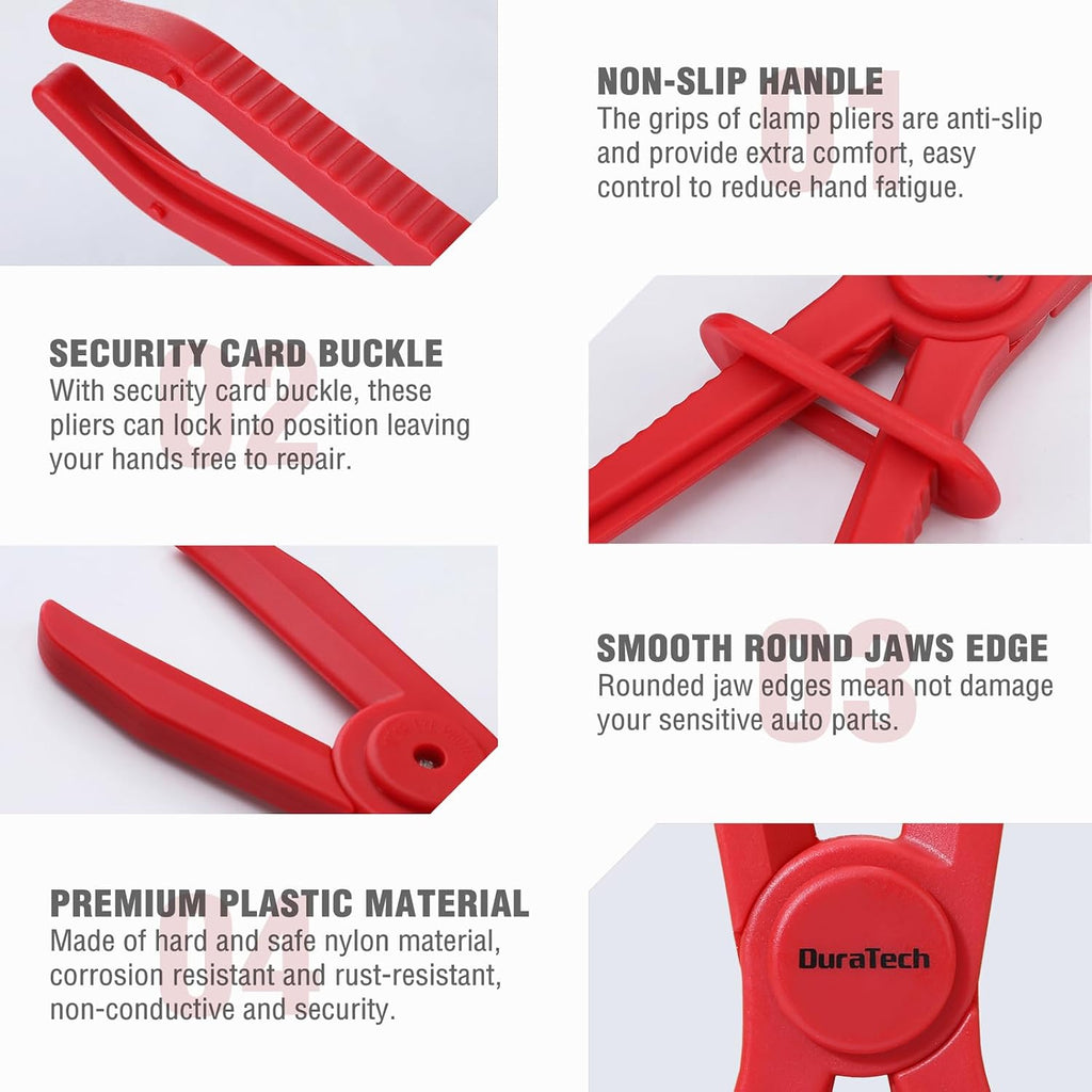 3-Piece Hose Pinch Clamp Pliers for Fuel, Brake and Radiator Hoses | Pinch Pliers, Line Clamp Pliers Set