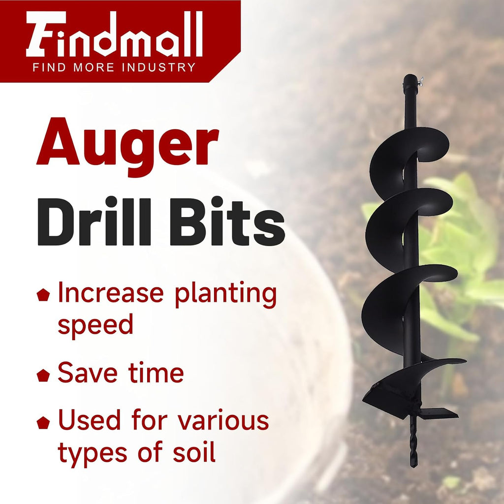 Earth Auger Drill Bits 4" 6" 8" 10" 12" for Gas Powered Post Fence Hole Digger (6inch) Hole Inner Diameter 3/4 Inch