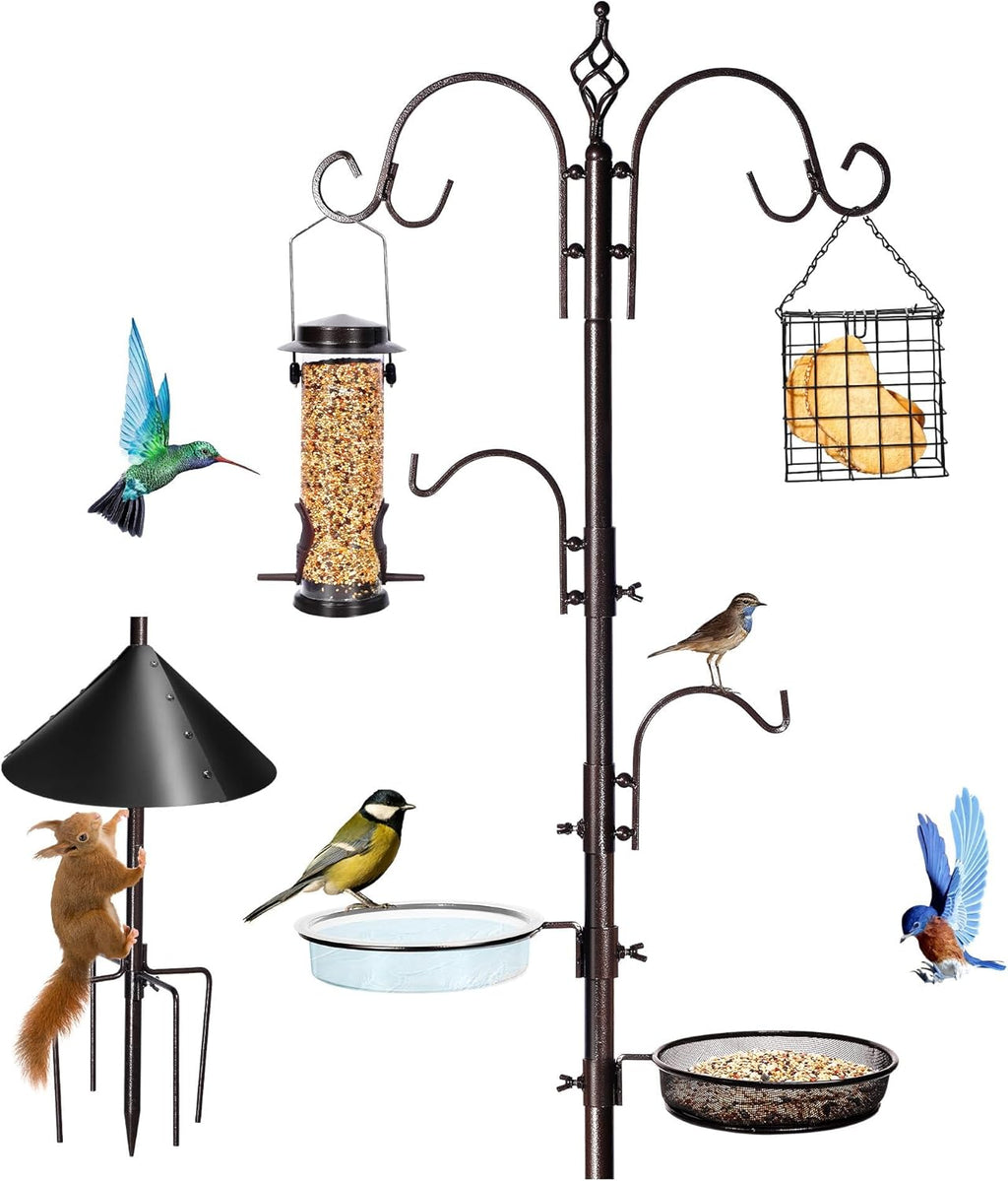 87 Inch Bird Feeding Station Kit with Squirrel Baffle for Outside