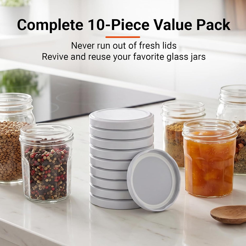 Jar Replacement Lids Compatible with Bonne Maman, 10PCS Lug Cap Set