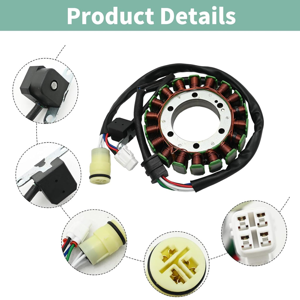 Stator Magneto Coil Replacement for Yamaha ATV Warrior 350 YFM350 2002-2004 Raptor 350 YFM350 2004-2011 Wolverine 350 YFM350 2002-2005 Big Bear 400 YFM400 2000-2011 5NF-81410-00-00