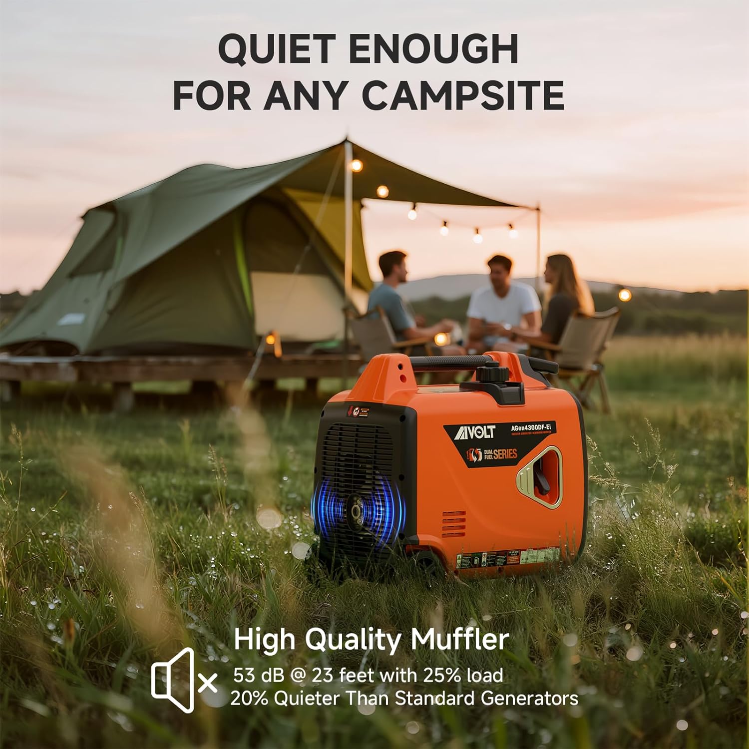 4300W Dual Fuel Inverter Generator 53dB Quiet for RV Camp Home | Remote/Electric Start. 64lbs Wheels Kit. Auto-Switch
