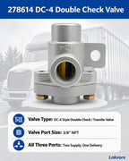 278614 DC-4 Double Check Valve, 3/8 in NPT, Compatible with Bendix