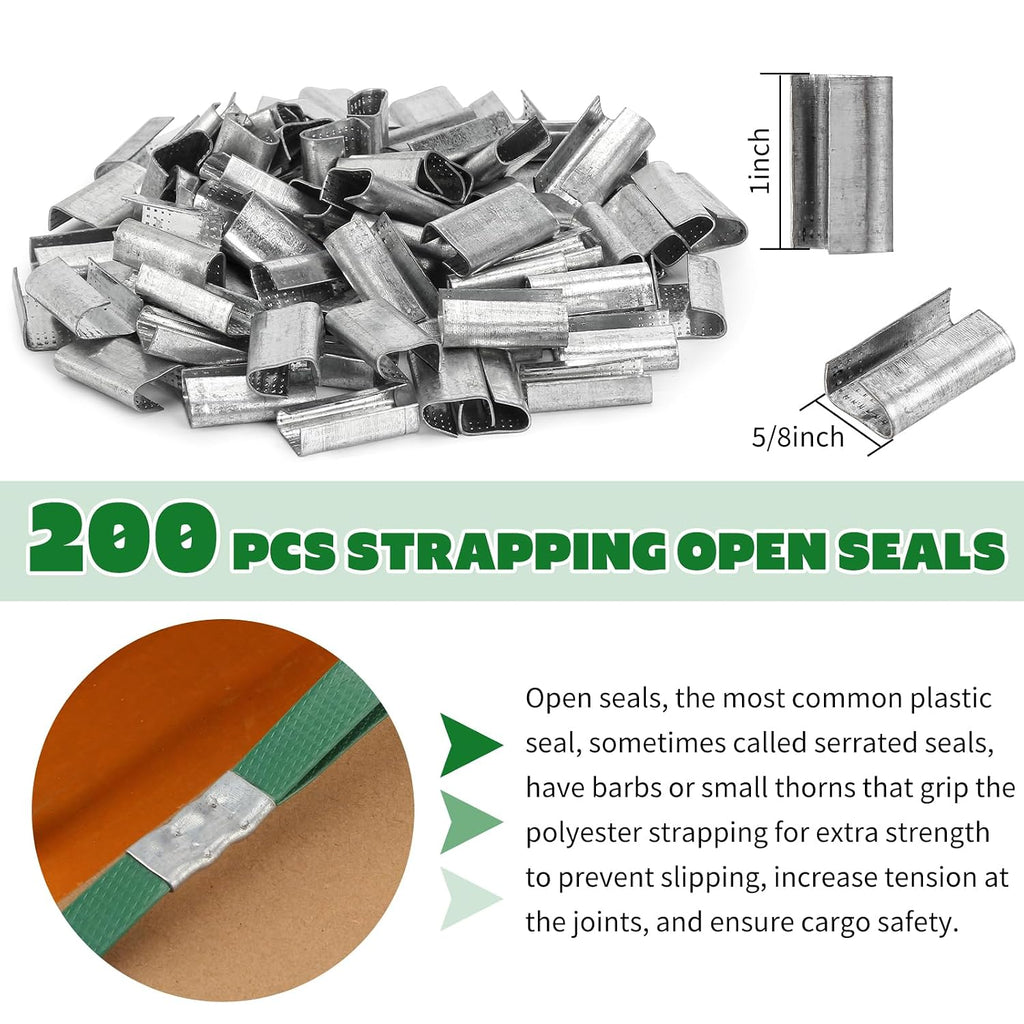 Heavy Duty Packaging Strapping Banding Roll - Green Polyester PET Industrial-Grade, 850' x 5/8" x 0.035" Pallet Strap