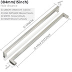 10 Pack 15 Inch Brushed Nickel Cabinet Pulls Square Drawer Handles