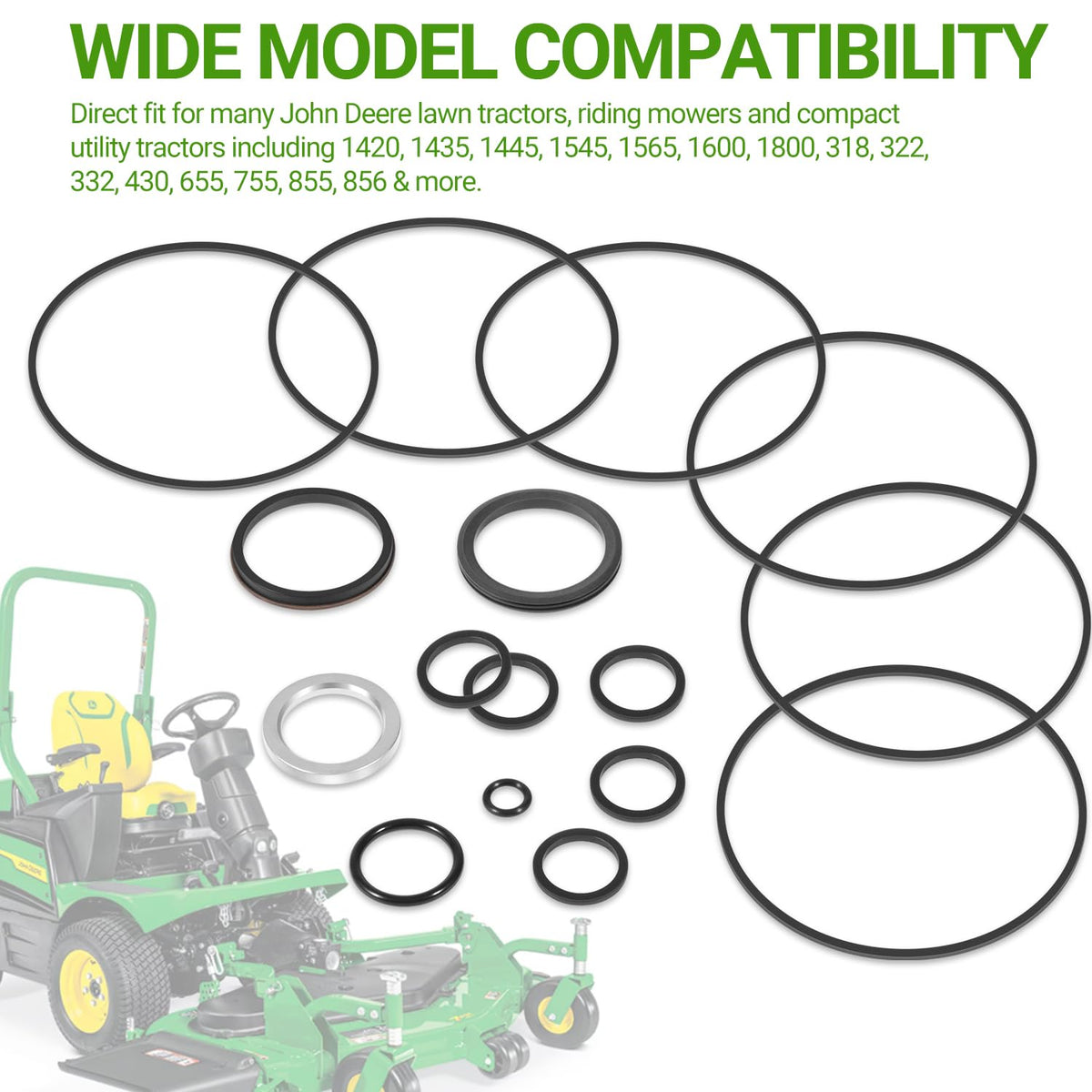 AM107078 Power Steering Control Unit Seal Kit Replacement for John Deere Lawn & Compact Utility Tractors, Fits 318