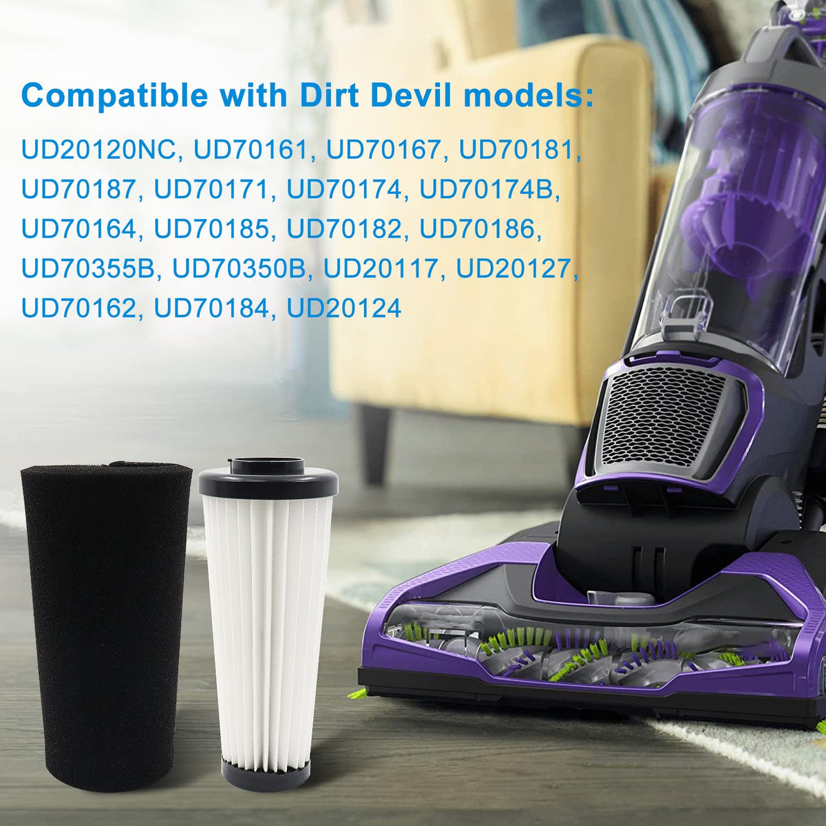 F112 Filter Replacement 6 Pack For Dirt Devil Upright Vacuum Cleaner