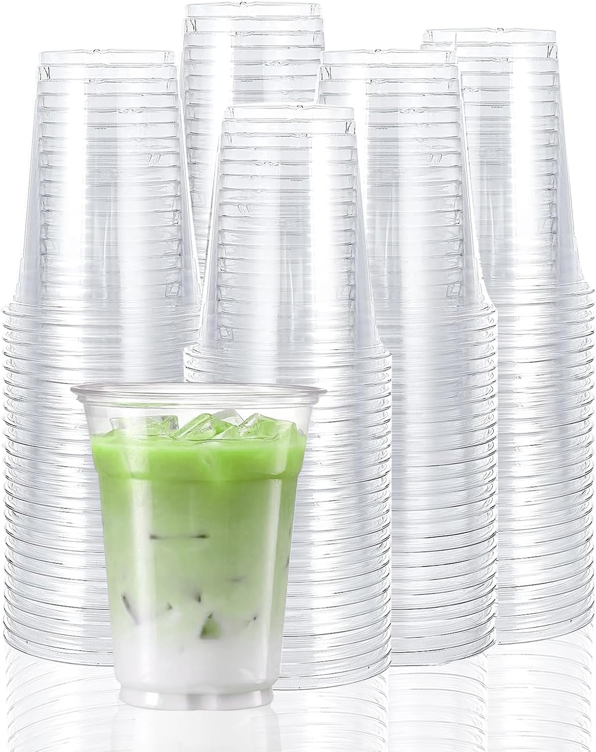12 Ounce - 100 Count Plastic Cups for Cold Drink, Disposable Coffee Cups