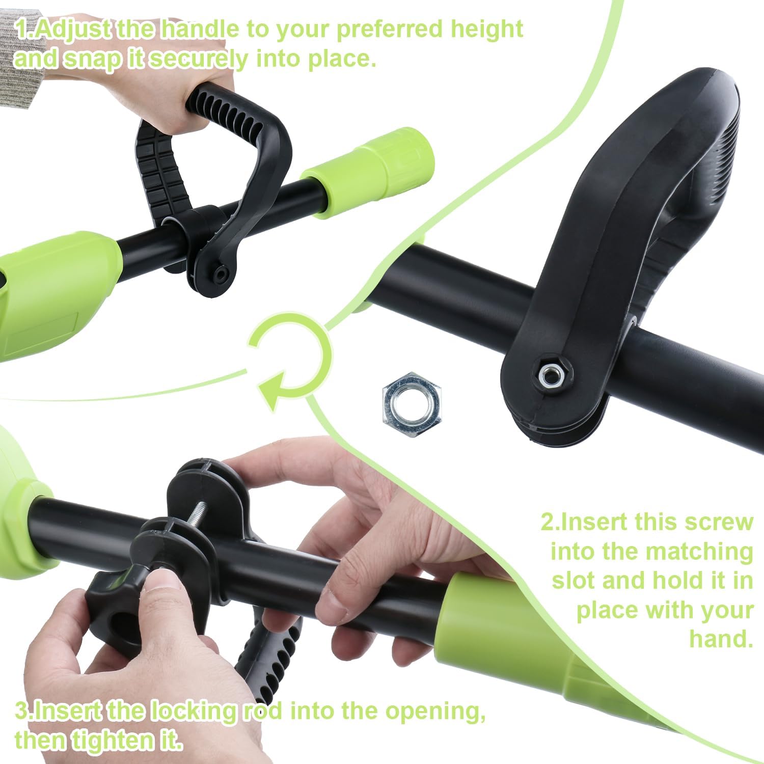 24V 2-in-1 Cordless Tiller Cultivator, 4-Inch Tilling Width and Depth, Handheld with Extension Rod, 235 RPM Electric