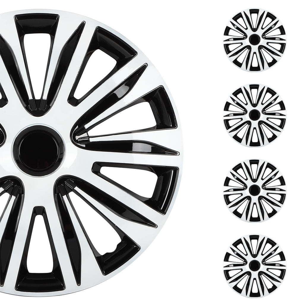 Hubcaps Wheel Cover 17" 4 PCS Black & White
