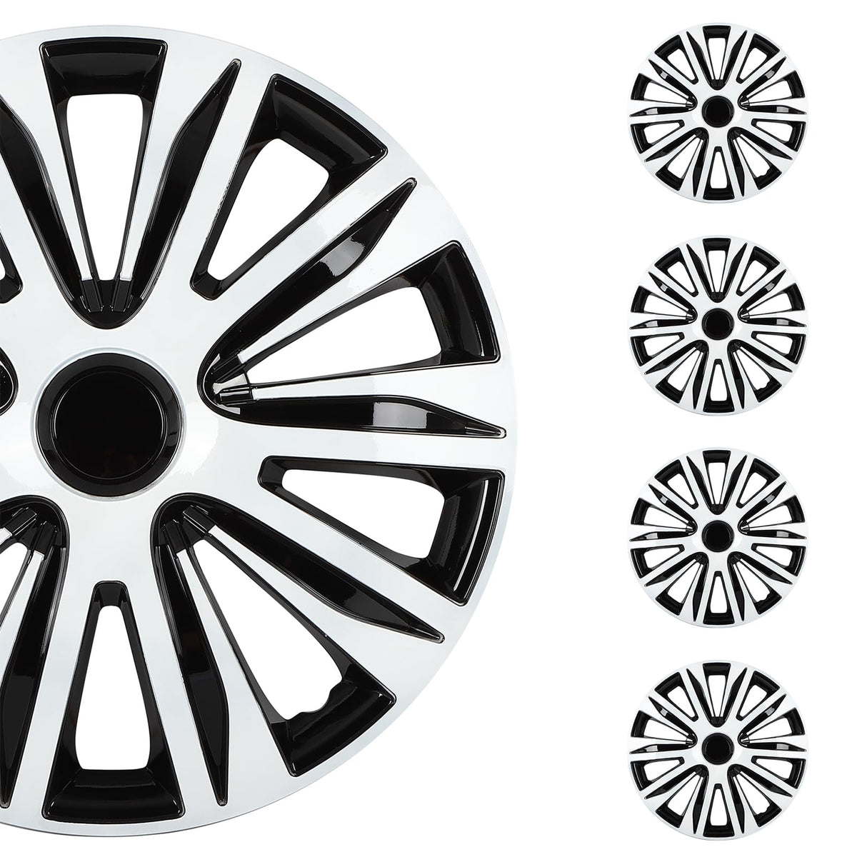 Hubcaps Wheel Cover 17" 4 PCS Black & White