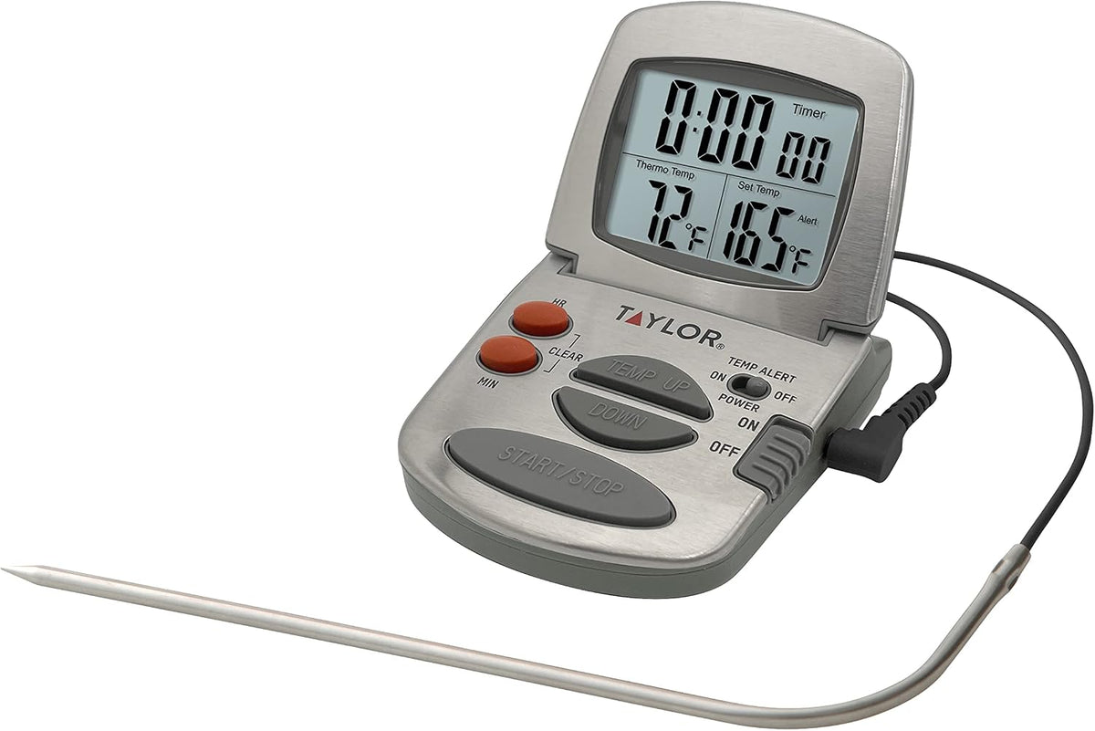 Precision Products Programmable with Timer Instant Read Wired Probe Digital, Meat, Food, Grill BBQ Cooking Kitchen