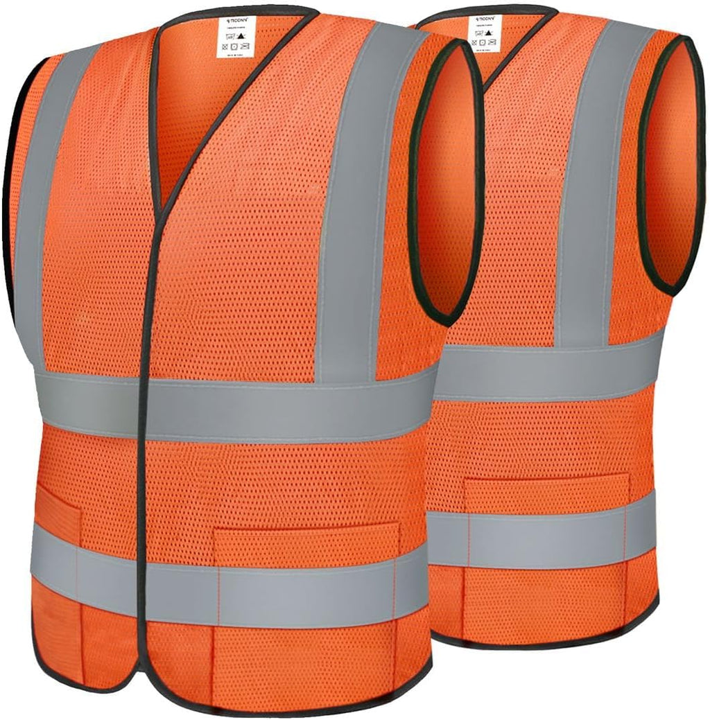 2PK/4PK Reflective Safety Vest, High Visibility Vest with Reflective Strips for Men Women, Meets ANSI II