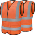 2PK/4PK Reflective Safety Vest, High Visibility Vest with Reflective Strips for Men Women, Meets ANSI II