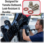 2-Pack Magnetic & Non-Magnetic Drain Screw Set for Yamaha Outboard