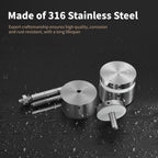 12 Pack 2"x2" SS316 Glass Railing Standoff Solid 1.3 lbs Brushed