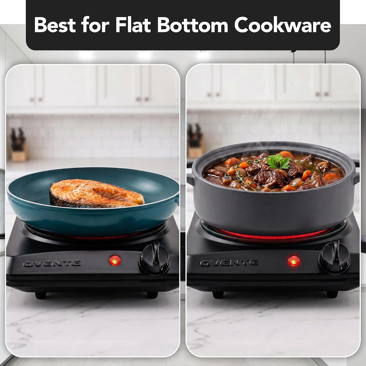 Electric Infrared Single Burner, 1000W Hot Plate, Black BGI101B