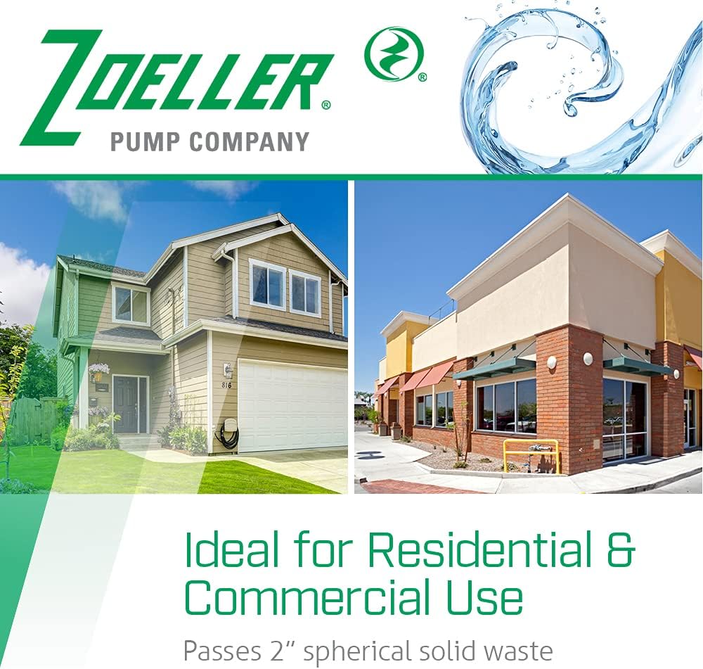 Zoeller Waste-Mate 267-0001 Sewage Pump, 1/2 HP Automatic