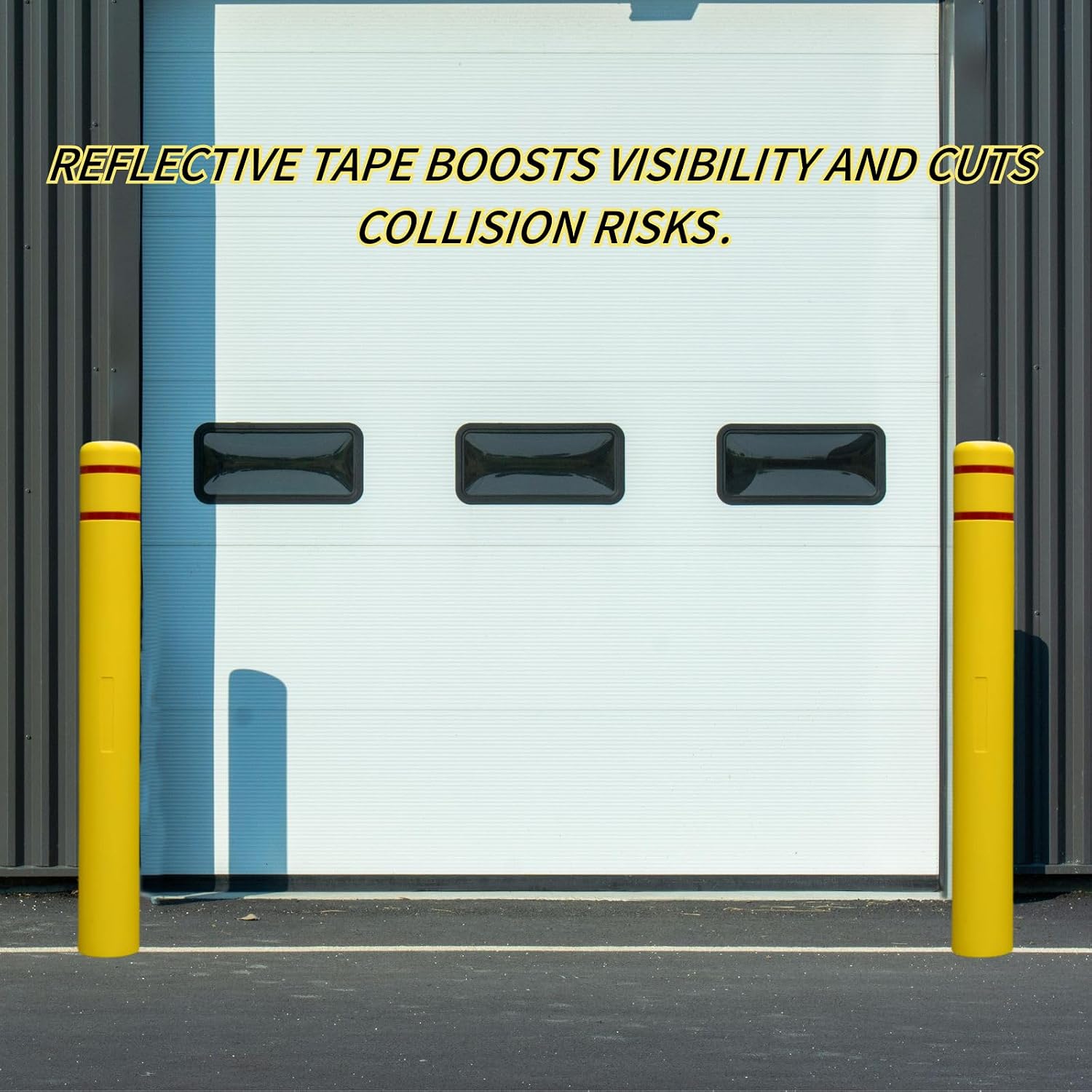 Durable Bollard Cover Heavy Duty Shell - Weather Resistant Anti-Collision - Universal Fit Parking Lot, Dock
