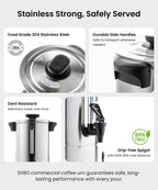 120 Cup Commercial Coffee Urn, 18 L Large Coffee Maker