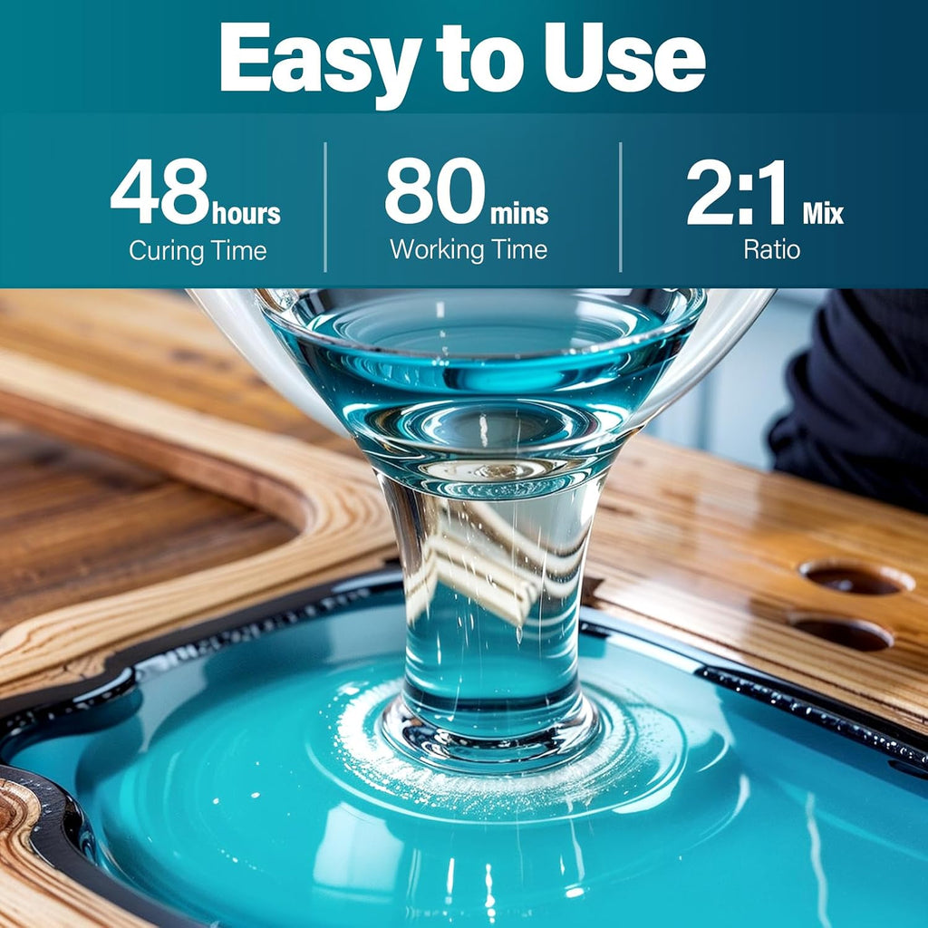 1.5 Gallon Deep Pour Epoxy Resin for 2-4 inch Pour | Bubble Free, Low Odor,2:1mix ratio, Low Viscosity Casting Resin