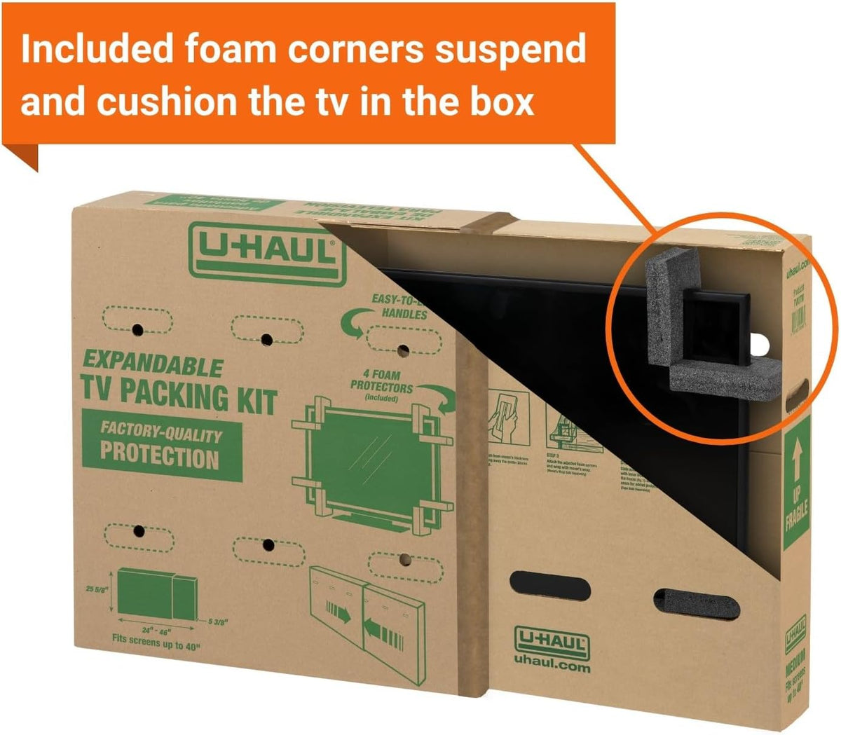 Heavy-Duty Expandable TV Moving Box - Medium (Under 40")