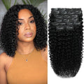 Kinky Curly Clip In Hair Extensions Real Human Hair 12 Inch 110g 8pcs Kinky Curly Clip Ins Full Head for Black Women