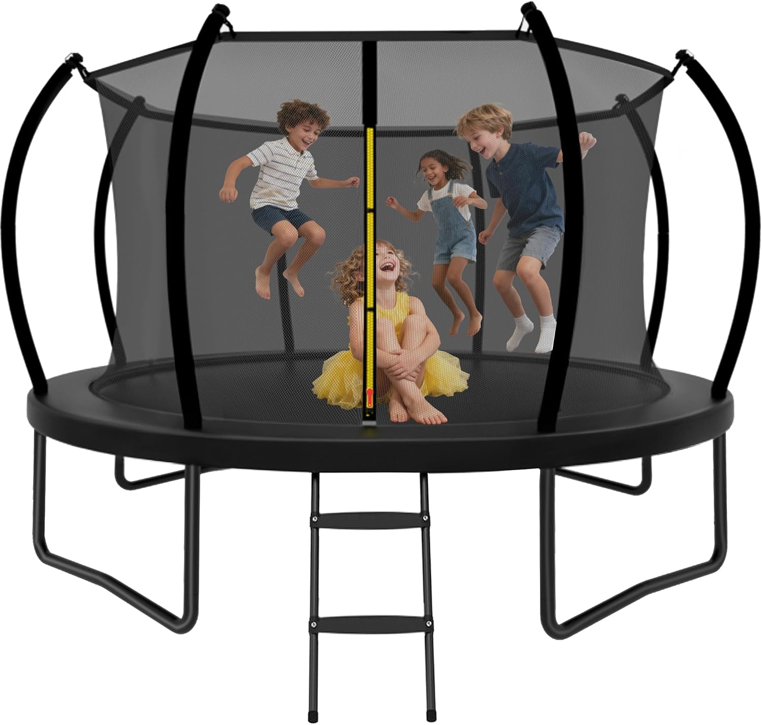 14FT Trampoline Outdoor for Kids with Safety Enclosure Net and Ladder, ASTM Approved Recreational Trampoline